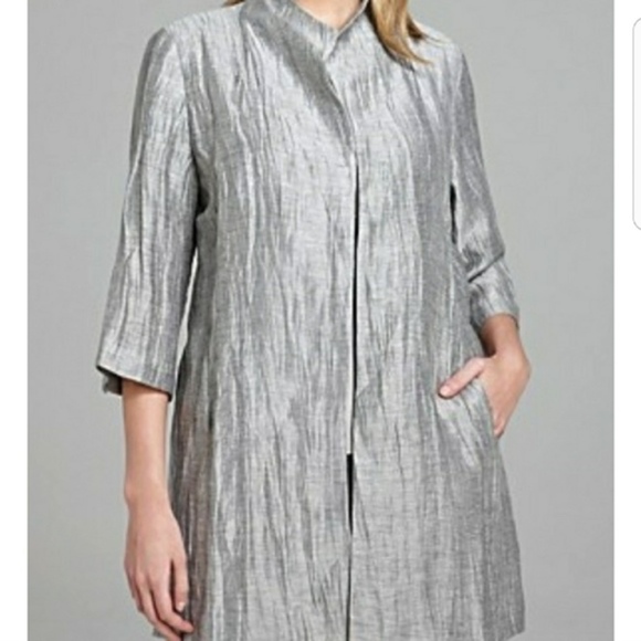 EILEEN FISHER CRINKLE LINEN  JACKET SIZE XS - Picture 6 of 7